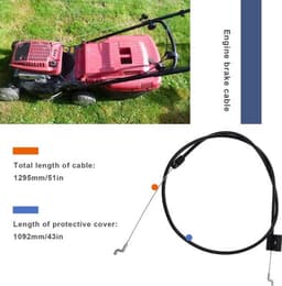 Motorremkabel 1295mm - Compatibel met Mountfield 45HP/45PD - Kabelmouw 1092mm - Metaal - Zwart - Vervangingskabel voor grasmaaier - Grasmaaierkabel — thumbnail 2