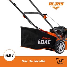 Zelfrijdende Grasmaaier - Motor Grasmaaier - Gazon Onderhoud - Zelfrijdend Systeem - 40 cm Maaibreedte - Oranje — thumbnail 2