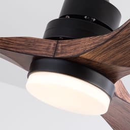 HAUSS SPOLE Plafondventilator Met Verlichting - 107 cm - ABS - Zwart En Donker Walnoot - Afstandsbediening En Omkeerbare DC-Motor — thumbnail 4