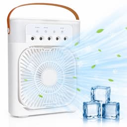 Lifetime Air Tafelventilator met Vernevelstand - Draagbare Bureau Ventilator met Water - USB-C Aansluiting - RBG LED Verlichting - Kantelbaar - Wit — thumbnail 1