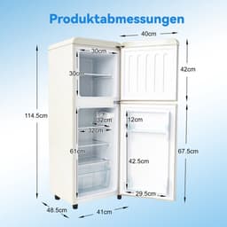 Koelkast 112 liter compact dubbeldeks koel vrieskast voor thuis keuken kantoor gebruik — thumbnail 2