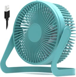 USB-aangedreven mini-ventilator - Stille bureauventilator - Twee snelheidsstanden, krachtige luchtstroom - 360° draaibaar - Geschikt voor kantoren en studeerkamers - Groen — thumbnail 1