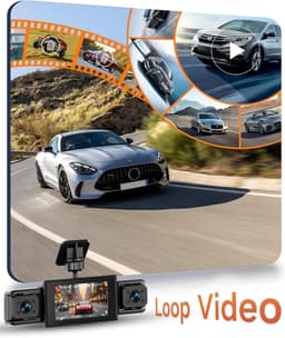 SnelShoppen - 4-kanaals 360 graden dashcam auto met 4 camera's 1080p voor en achter, links en rechts, 3 inch IPS-scherm, universieel montage type, ide — thumbnail 2