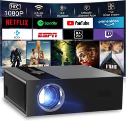 SnelShoppen - 4K Projector met Google TV, Native 1080p, 8K Ondersteuning, AI Beeldverbetering, Autofocus, Slimme Projector met Automatische Keystone-C — thumbnail 1