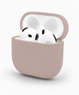 Enluxe Case geschikt voor Airpods 4 - Zand Kleur Sand Pink - Premium Siliconen Hoesje, Valbescherming & Spatwaterdicht, Draadloos Opladen Compatibel — thumbnail 1