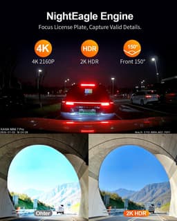 SnelShoppen - KAWA 4K Mini Dash Cam, Voice Control, Stealth Display, 2K HDR Nachtcamera, Ingebouwde Wi-Fi 6 & GPS, 24/7 Gebufferde Parkeermodus, Onder — thumbnail 3