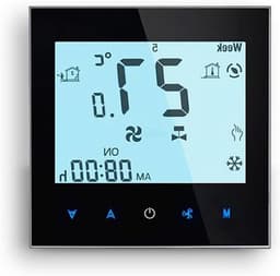 Slimme Thermostaat - Verwarming Regelaar - Energie Besparen - App Bediening - 8.8 cm - Zwart — thumbnail 1