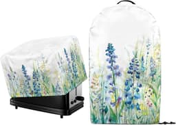 Keuken Apparaat Hoezen - Stofkappen Set - Keuken Organiseren - Set van Twee - Meerdere Maten - Blauw Groen Bloemen — thumbnail 1