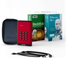 Beveiligde Harde Schijf - Draagbare Opslag - Gegevens Beschermen - Hardware Encryptie - 500 GB - Rood — thumbnail 5