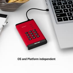 Draagbare Harde Schijf - Externe Opslag Beveiligde Schijf - Gegevens Beveiligen - Hardwareversleuteling - 1 TB - Rood — thumbnail 4