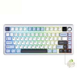 AULA F75 MAX - Draadloos Mechanisch Toetsenbord Met TFT-Scherm En Draaiknop - Gamingtoetsenbord Met Pakking In 75%-Layout - Hot-Swappable - RGB-Achtergrondverlichting - Voor PC/Mac/Linux (Lichtblauw + Zwart En Wit) — thumbnail 3