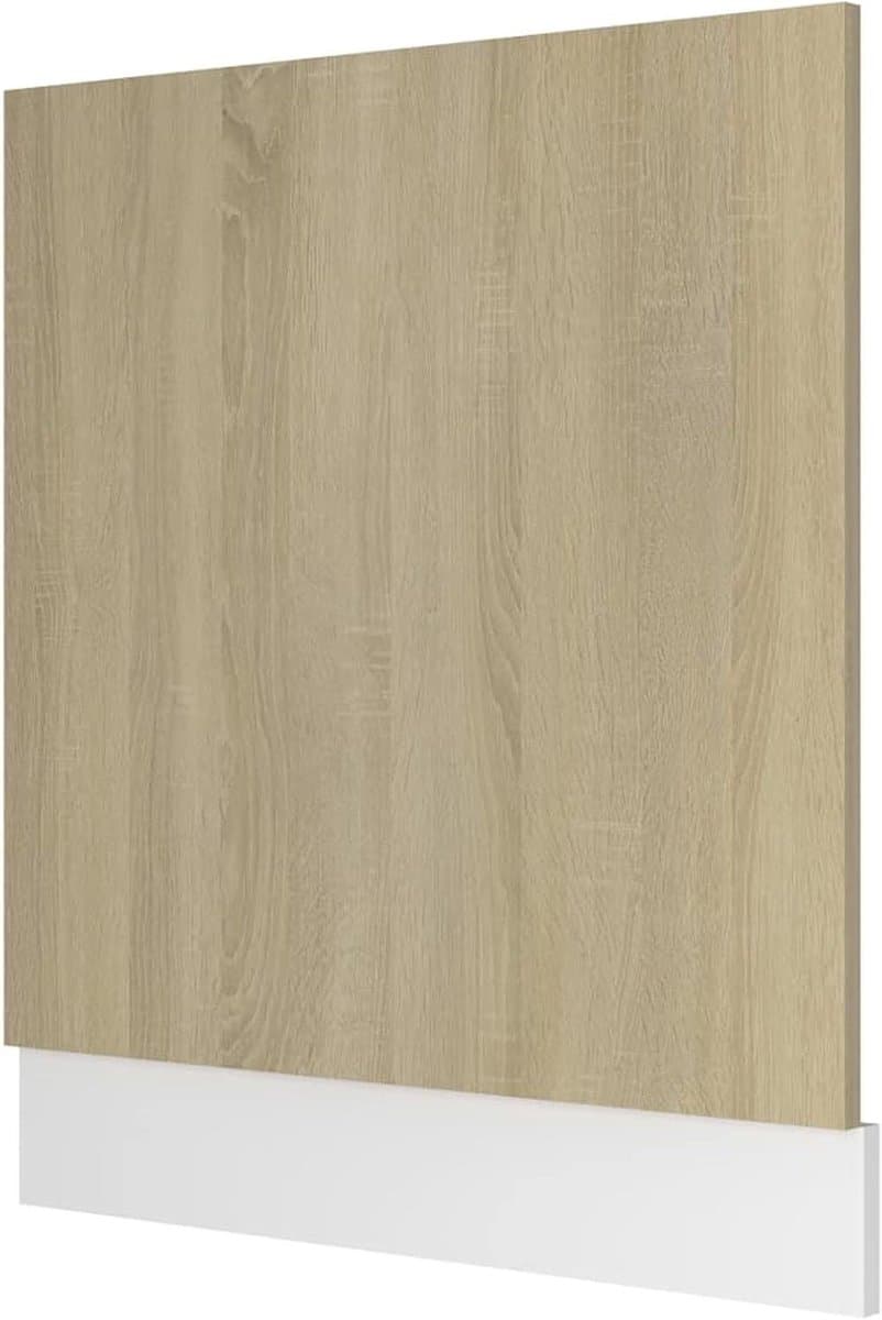 Vaatwasserscherm met plint - Vaatwasser frontpaneel - Keuken Integratie - Robuust spaanplaat - 595x3x67 cm - Sonoma-eiken — afbeelding 1