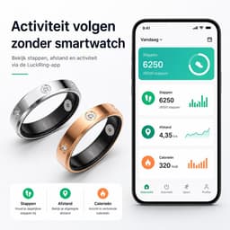DrPhone RingSense Elegance Slimme Ring - Smart Ring - IP68 - Stappenteller - Goud - EU Maat 61 — thumbnail 2