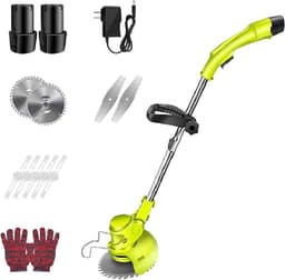 Draadloze Grasmaaier - Elektrische Trimmer - Gazon Onderhoud - Verstelbare Steel - 24V Batterij - Zwart — thumbnail 1