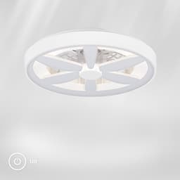 BRIlONER Air - Plafondventilator met RGB verlichting - plafondventilator dimbaar - ventilator lamp 5 snelheden - zomer- en wintermodus - RGB & CCT - Ø48cm - wit — thumbnail 3