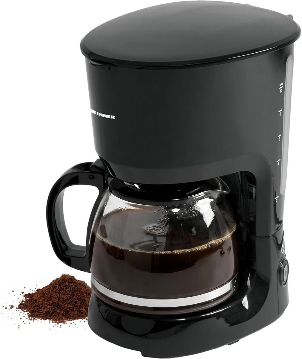 Heinner Filterkoffiezetapparaat – 750 W – Inhoud 1,25 L – Glazen Koffiekan – Warmhoudplaat – Druppelstop – Waterniveau-indicator – Zwart — afbeelding 1