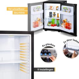 QORA® Mini Koelkast - Koelkast - Zwart - 41cm x 43cm x 57cm — thumbnail 3