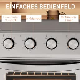 Mini Ovens - Heteluchtoven Airfryer - Gezond Koken - 360 Graden Hete Lucht - 24 Liter Capaciteit - Zilver — thumbnail 3
