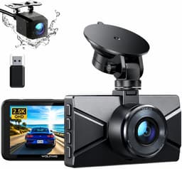SnelShoppen - Dash Cam 2.5K Voor en Achter Met 3.0" LCD-scherm, Super Nachzicht, Loop Recording, G-sensor, 170° Wide Angle HDR, Parkeerbewaking — thumbnail 1