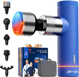 Massage Gun met Warmte- en Koudefunctie – 5 Snelheden – 11 mm Amplitude – 5 Massagekoppen — thumbnail 1