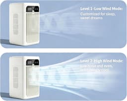 Draagbare verdampingsluchtkoeler, tafelmodel ventilator met nevelkoeling, waterkoeling en ijskoeling, geluidsarm, lichtgewicht persoonlijk koelapparaat, geschikt voor binnen- en buitengebruik, ideaal voor slaapkamers, kantoren en kamperen (wit). — thumbnail 5