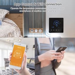 Intelligente Thermostaat - Wifi Regelaar - Waterverwarming Instellen - App Bediening Mogelijk - 240 Volt - Zwart — thumbnail 5