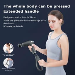 Fascia Gun - Diepweefselmassagepistool - 3200 RPM Impactmassager - Uitgerust met een 18 cm lange handgreep, slim LED-display en therapielampje - Geschikt voor sporters, kantoorpersoneel en voor het herstel van rug- en nekspieren - Zwart — thumbnail 4