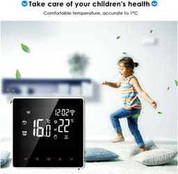 Slimme Thermostaat - Temperatuurregelaar - Verwarming Bediening - App Bediening - 86x86mm - Wit — thumbnail 4
