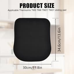 Keukenmachine Mat - Antislip Onderlegger - Apparaat Verplaatsen - Dubbelzijdig Materiaal - 35 x 30 cm - Zwart — thumbnail 4