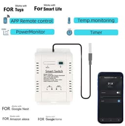 Slimme Temperatuurschakelaar - App Thermostaat - Energie Beheer - Real-time Monitoring - 16A of 20A - Wit — thumbnail 5