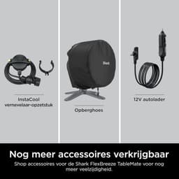 Draadloze Tafelventilator op Accu - Ventilator voor Binnen & Buiten - Oplaadbaar - 5 Snelheden - Oscillerend - Zwart — thumbnail 3