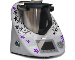 Keukenmachine Stickers - Decoratie Folie - Apparaat Verfraaien - Waterbestendig PVC - Set van 1 - Zwart Violet