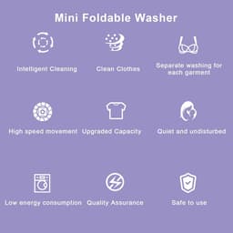 Draagbare Wasmachine - Mini Emmer - Kleding Wassen - Automatische Reiniging - 11 Liter Capaciteit - Wit — thumbnail 2