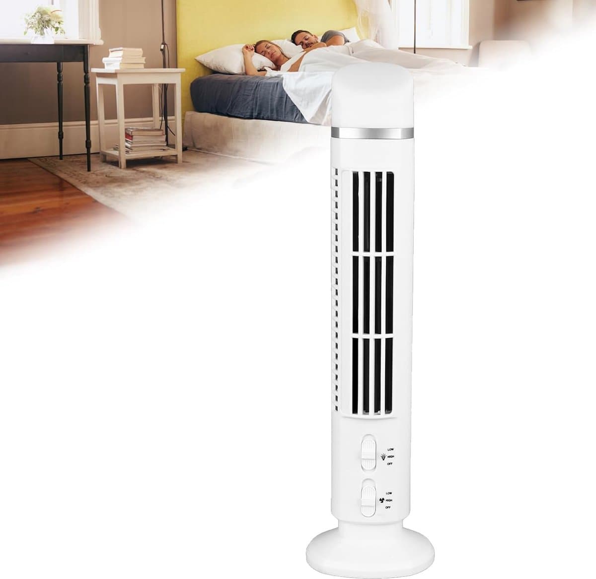 Bladloze oscillerende torenventilator - Draagbare, stille USB-koelventilator voor kantoorgebruik — afbeelding 1