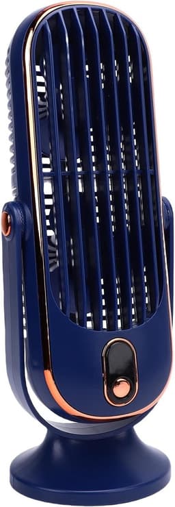 Torenventilator voor de slaapkamer, 5 windsnelheden, 25 cm draagbare tafelventilator, borstelloze motor, oplaadbare USB-batterij (blauw). — thumbnail 1