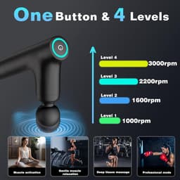 Spier massage apparaat - Percussie massage - Spierherstel na sport - Verlengbare handgreep - 39.5 cm lengte - Zwart — thumbnail 2