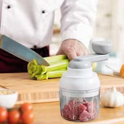Handmatige Keukenmachine - Groentehakker - Snel Ingrediënten Snijden - Efficiënt Versnipperen - 250 ml - Wit — thumbnail 4