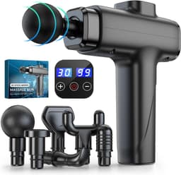 Massagepistool - Spierherstel Tool - Spierontspanning - 30 Intensiteitsniveaus - 8 Uur Werktijd - Zwart — thumbnail 1