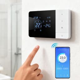 Slimme Thermostaat - Temperatuurregelaar - Comfort Verhoging - App en Stembediening - 14 cm - Zwart Wit — thumbnail 3