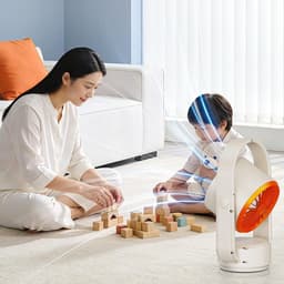 5-standen persoonlijke nachtventilator, werkt op een 1800mAh-batterij, geschikt voor mannen, studenten, reizigers, thuis, appartement, studeerkamer, slaapkamer, woonkamer, studentenkamer, kantoor, op reis en tijdens het kamperen. — thumbnail 3