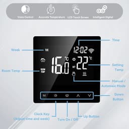 Slimme Wifi Thermostaat voor Elektrische en Watergestookte Vloerverwarming - LCD Touchscreen — thumbnail 5
