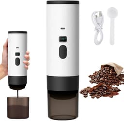 Zerova Draagbare Elektrische Capsule Koffiemachine 3-in-1 - Espresso Maker met 15 Bar Druk - Verwarming - USB-C Opladen - Wit — thumbnail 1