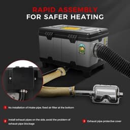 Dieselverwarming – Dieselkachel – Mobiele Verwarmer – Camperkachel – Vrachtwagenkachel – 8KW Vermogen – 5,2L Brandstoftank — thumbnail 3