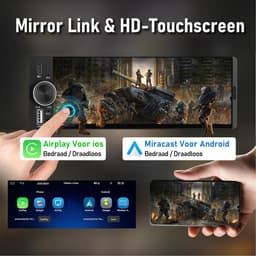 Cestovet 1DIN DAB+ Autoradio - 6.36 inch scherm - met Draadloze Carplay & Android Auto DAB+ - BT 5.2 - USB/USB-C + Achteruitrijcamera — thumbnail 4