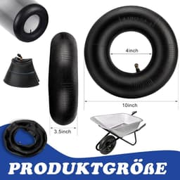 SnelShoppen - 2x Robuuste Slangen voor Banden, 4.10/3.50-4, Geschikt voor Tuin, Wheelbarrow, Handtruck, Grasmaaier, Natuurrubber, Hoge Druk — thumbnail 2