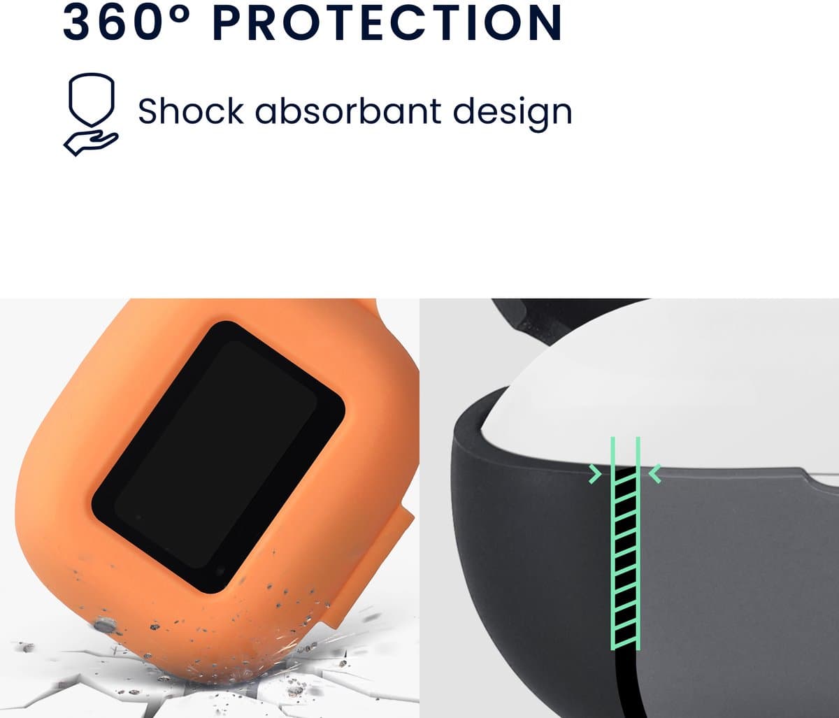 kwmobile cover voor oordopjes case - geschikt voor JBL Live Buds 4 / Beam 4 / Flex 4 - Trendy beschermhoes draadloze oordopjes in oranje — afbeelding 1