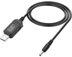 SnelShoppen - USB 5V naar 9V/12V DC Step-up Kabel met Schakelaar, USB-A naar DC 3.5x1.35mm Spanning Verhoger voor Camera, Router, Dashcam - 1M/3.28Ft