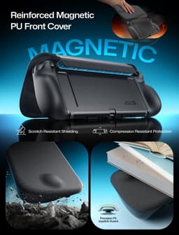 JSAUX EveryDay Case voor Nintendo Switch 2 - Afneembare Magnetische Travel Cover - Ergonomische Grip - Dock Compatible - Zwart - PC0123C — thumbnail 2