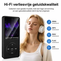 HiFi MP3 / MP4 Speler Bluetooth - Voice recorder - Dictafoon - FM radio - 32GB geheugen - Zwart — thumbnail 2