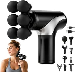 Massagepistool mini - draagbaar met lcd-display - 10 koppen - verlichting van spierpijn - Luxento — thumbnail 1